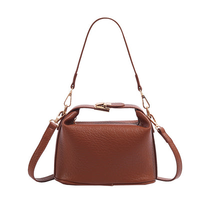 VOIDRA™ StreetLock Duo — Clamshell Leather Crossbody Box Bag with Double Strap