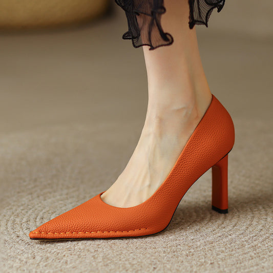 VOIDRA™ SculptHeels – Premium Cowhide Pointed High Heel Pumps (6–8cm)