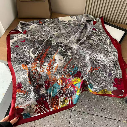 The Muse Printed Satin Scarf | VOIDRA