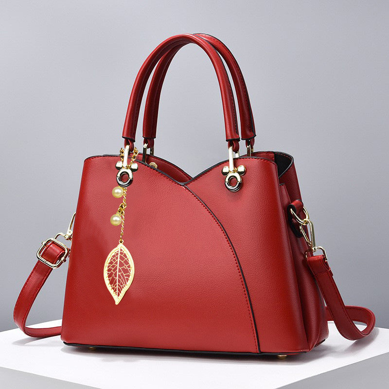 FLORESTA – Printed Cherry & Leaf PU Shoulder Bag