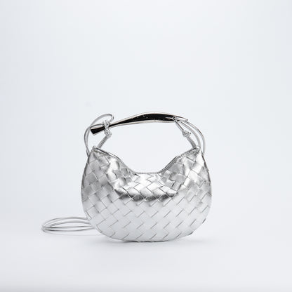 Véna – Woven Leather Mini Crossbody in Cowhide Grace