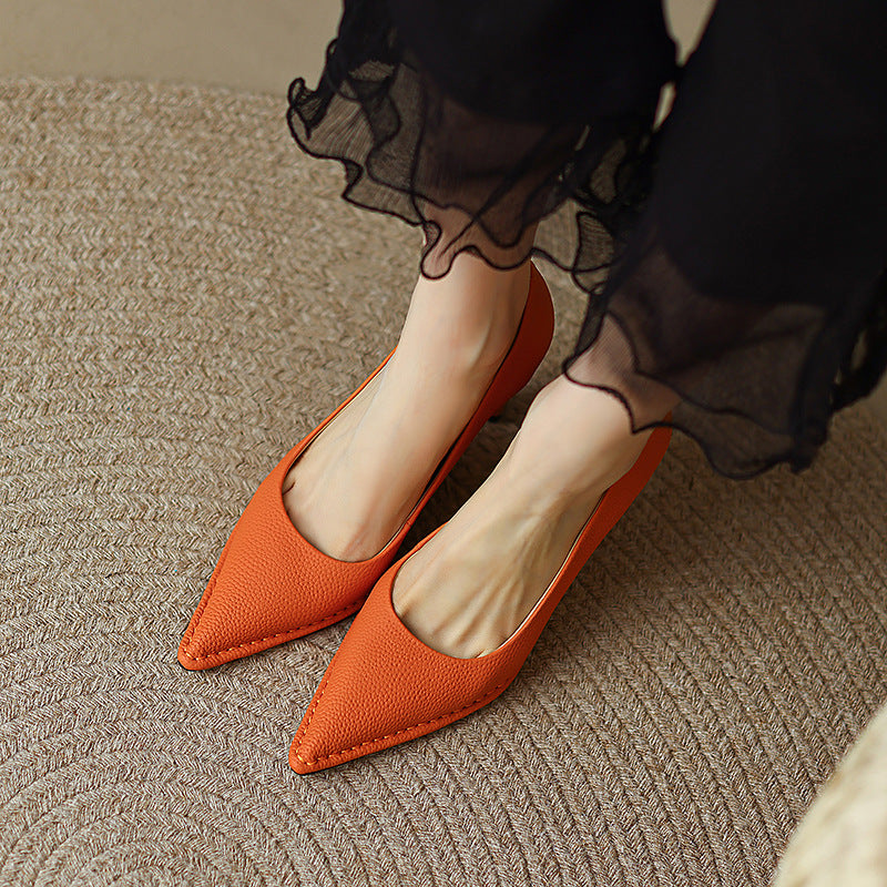 VOIDRA™ SculptHeels – Premium Cowhide Pointed High Heel Pumps (6–8cm)