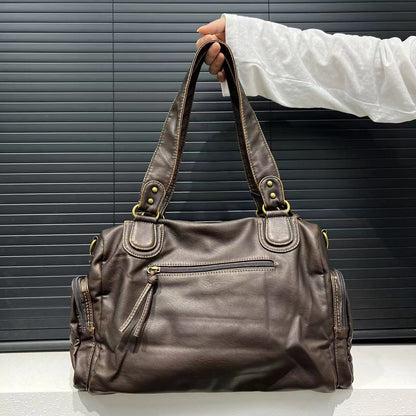 The Rockstar Moto Bag | Y2K Washed Shoulder Bag