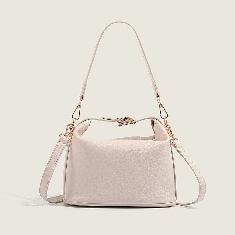 VOIDRA™ StreetLock Duo — Clamshell Leather Crossbody Box Bag with Double Strap