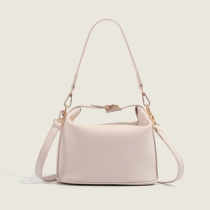 VOIDRA™ StreetLock Duo — Clamshell Leather Crossbody Box Bag with Double Strap