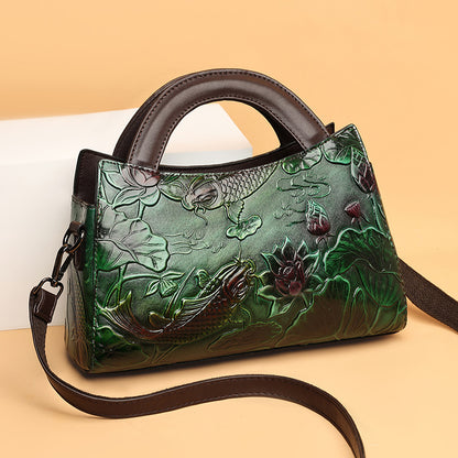 Angler Luxe Retro Crossbody – Embossed Elegance in Motion
