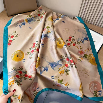 The Muse Printed Satin Scarf | VOIDRA