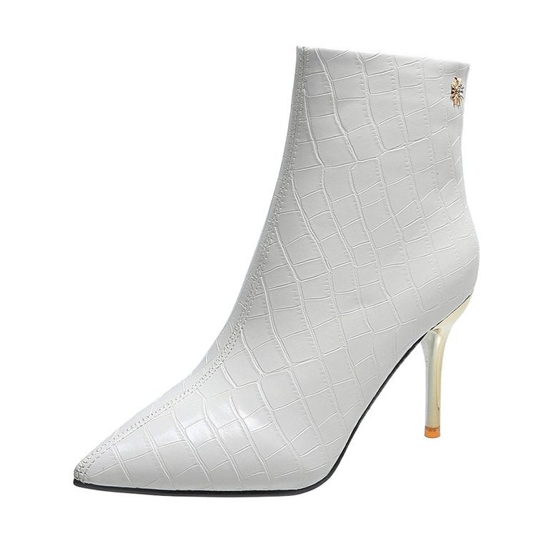 The Marble Patent Stiletto Boot | VOIDRA
