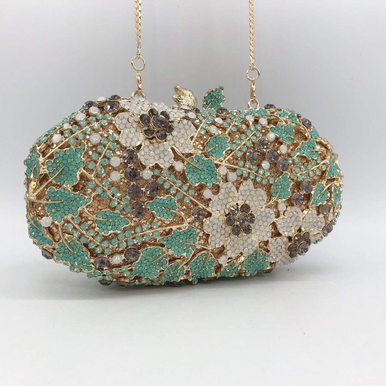 VOIDRA PrismClutch — Diamond Studded Metallic Evening Clutch