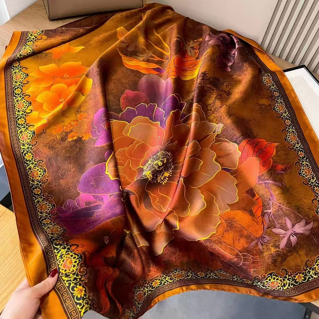 The Muse Printed Satin Scarf | VOIDRA