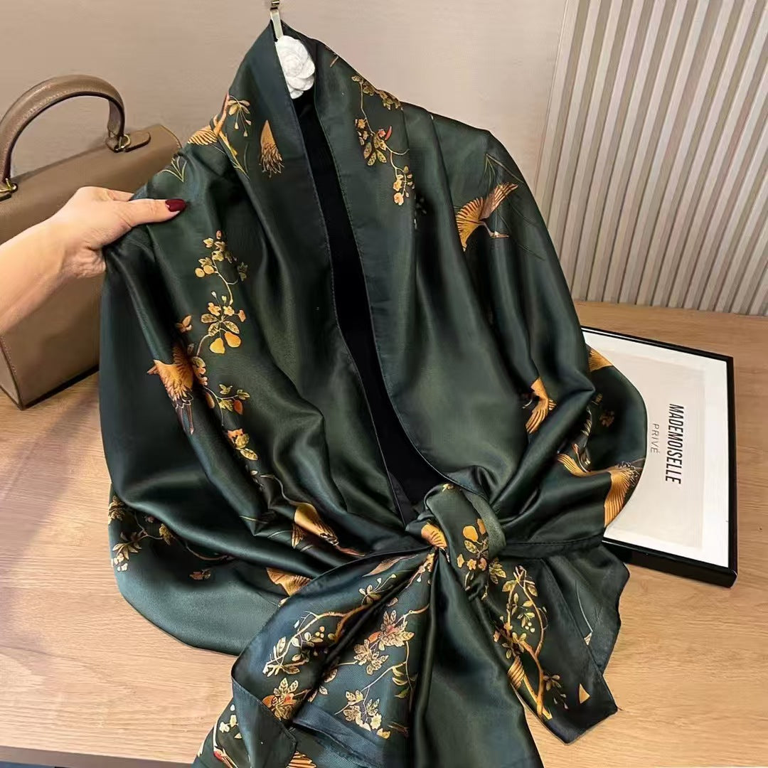 The Muse Printed Satin Scarf | VOIDRA