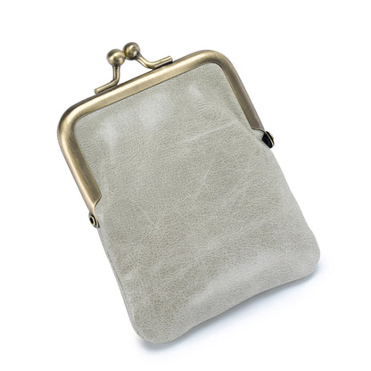 VOIDRA Retro Oil-Waxed Leather Coin Purse – Compact Clip-On Elegance