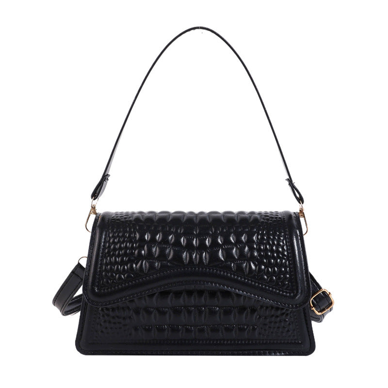 VOIDRA TEMPT — Embossed Croc Pattern Shoulder Bag in Bold Colours
