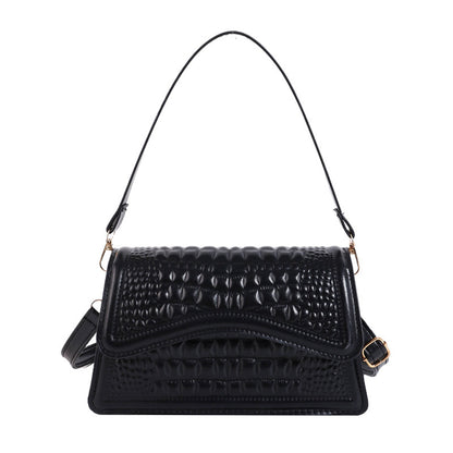 VOIDRA TEMPT — Embossed Croc Pattern Shoulder Bag in Bold Colours