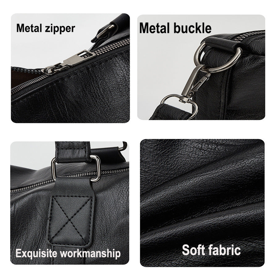 VOIDRA JetSet – Soft PU Travel Crossbody in Midnight Black