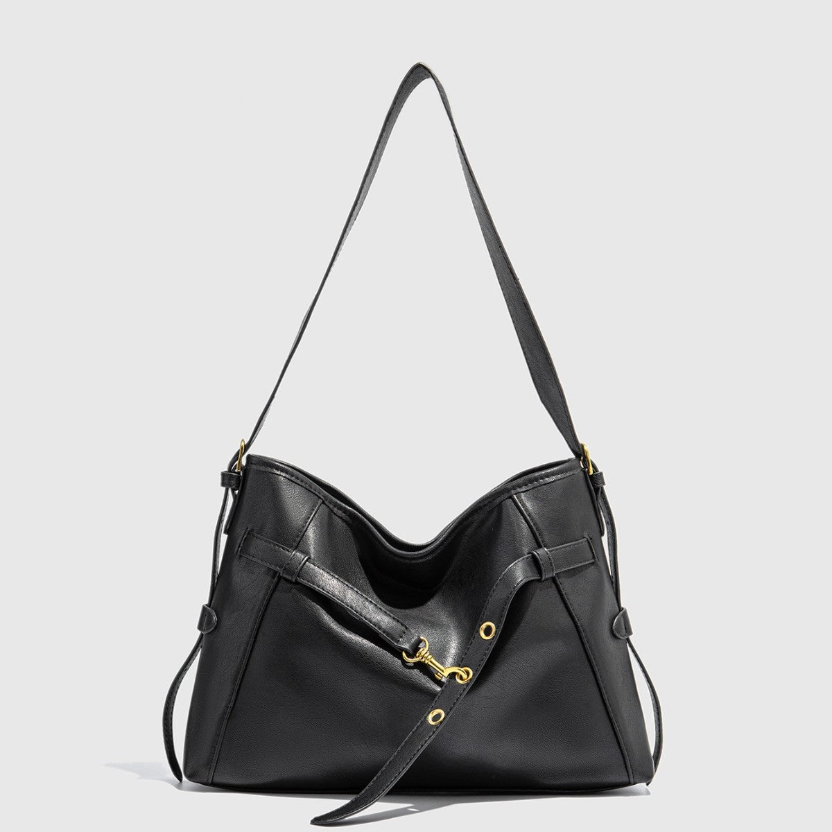 VOIDRA EchoTote – Vintage PU Leather Vertical Shoulder Bag