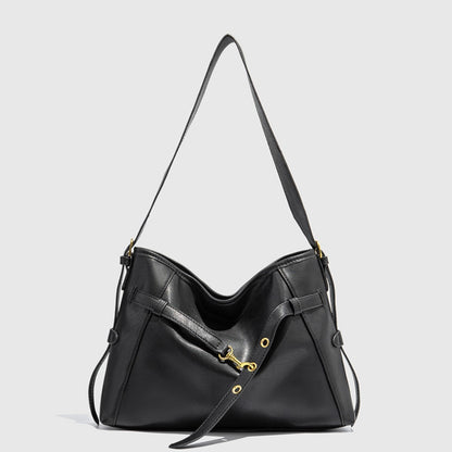 VOIDRA EchoTote – Vintage PU Leather Vertical Shoulder Bag