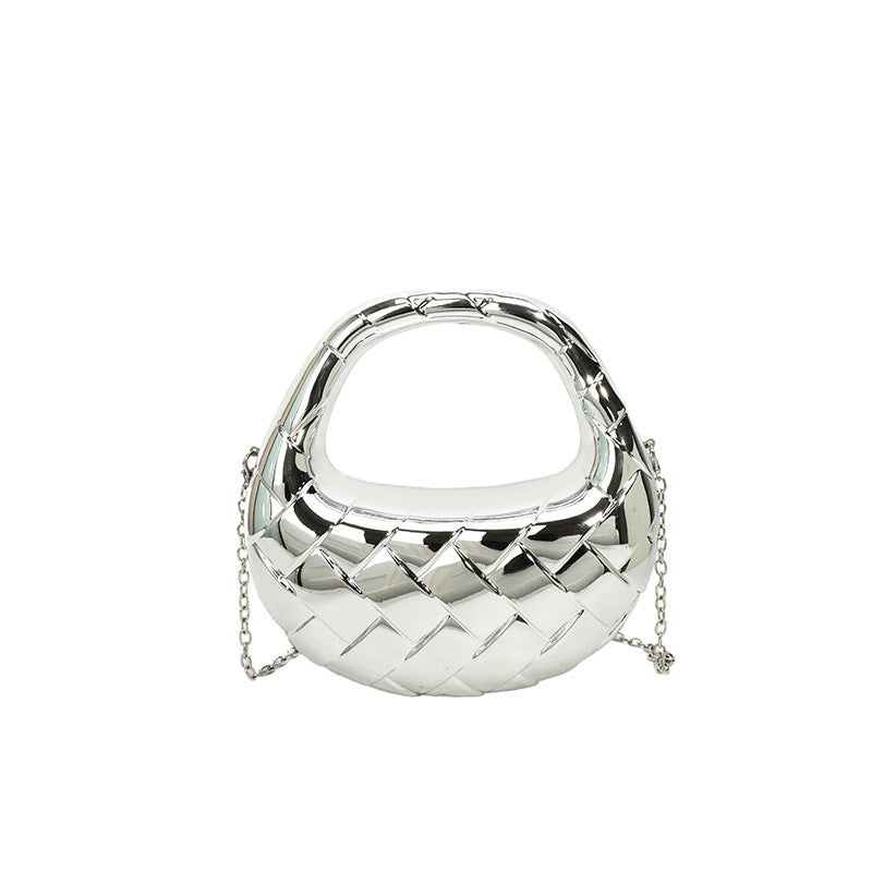 VOIDRA PrismDrape™ Acrylic Dumpling Clutch – Sculpted Elegance in Rhombus Form