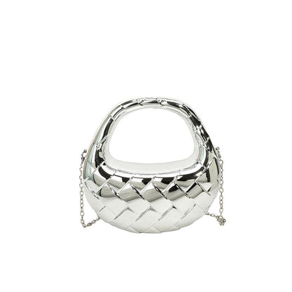 VOIDRA PrismDrape™ Acrylic Dumpling Clutch – Sculpted Elegance in Rhombus Form