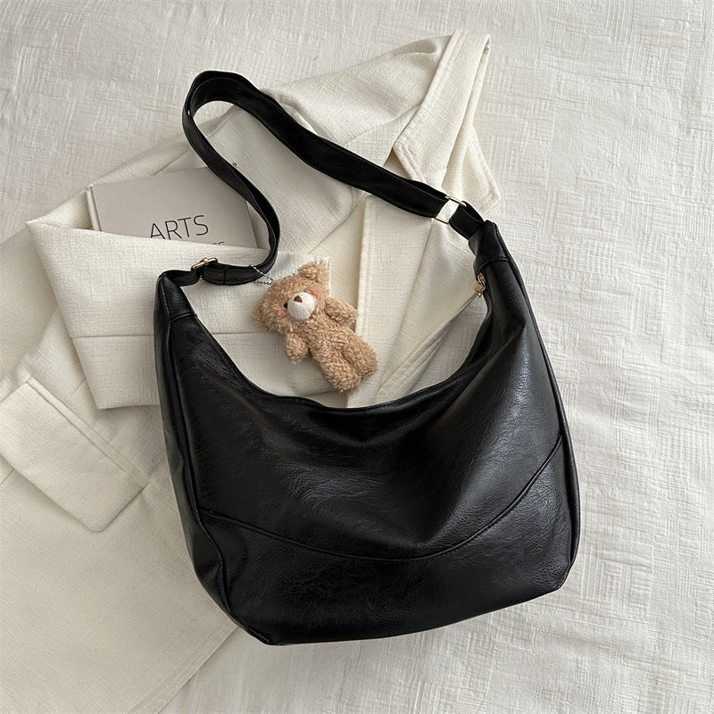 VOIDRA™ DuskBend – Soft Dumpling PU Retro Shoulder Bag