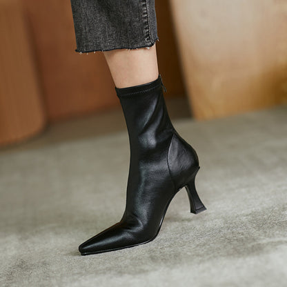 Verre Pointed Ankle Boots in Vegan Leather | VOIDRA