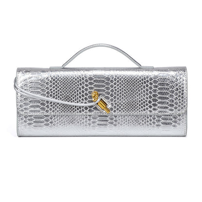 VOIDRA Éclat – Retro Luxe PU Lock Clutch for Evenings & Events