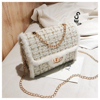 VOIDRA™ TartanPulse Mini – Structured Plaid One-Shoulder Crossbody Bag